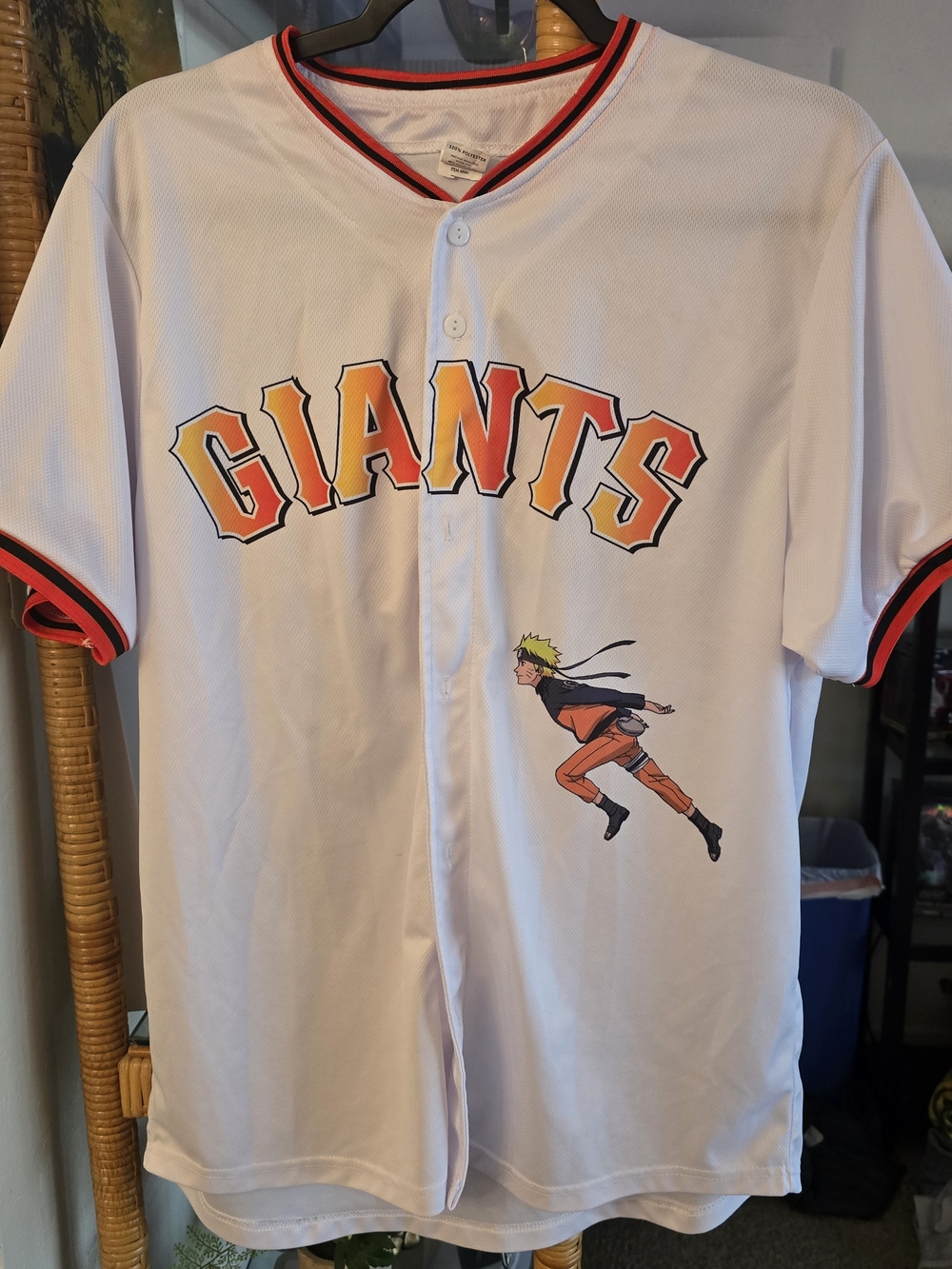Naruto Shippuden Baseball Jersey Mens L White Anime Giants Style #7 Streetwear